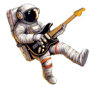 Spaceman playing the space-guitar